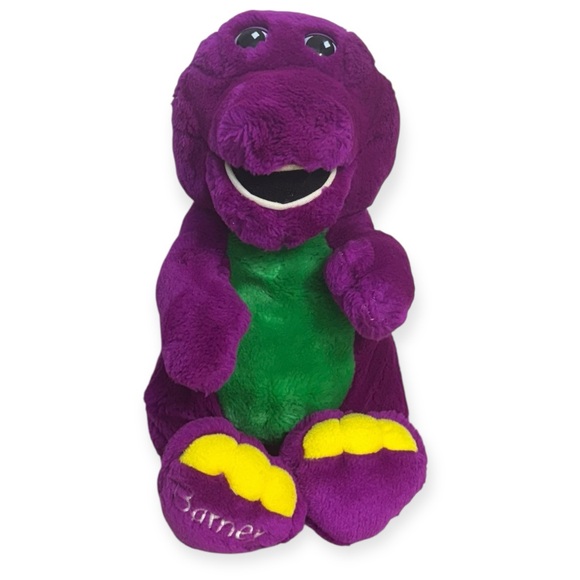 Barney Vintage Purple‎ and Green Stuffed Dinosaur Toy - Picture 1 of 3